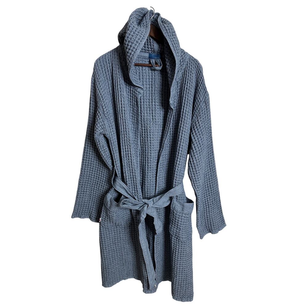 Onsen Supima Waffle Bath Robe in Denim Unisex Large